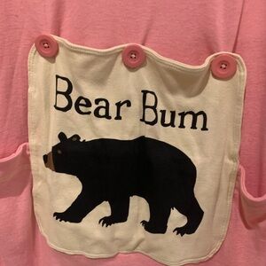 Little Blue House “Bear Bum” Pink Union Suit Pajamas – Size M